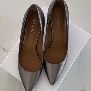 Calvin Klein Women's Metallic Gray Heels